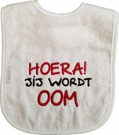 Witte slab met "Hoera jij wordt oom"