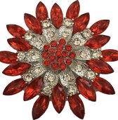 Petra's Sieradenwereld - Broche groot rood bloem