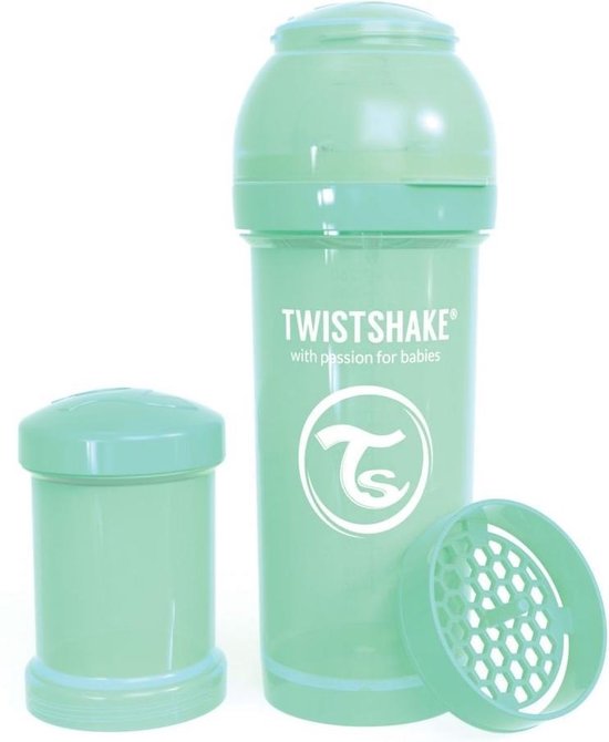 Babyflesje - Drinkflesje Antikoliek 260  ml - Muntgroen | Twistshake