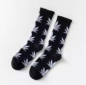 Wietsokken - Cannabissokken - Wiet - Cannabis - zwart-grijs - Unisex sokken - Maat 36-45