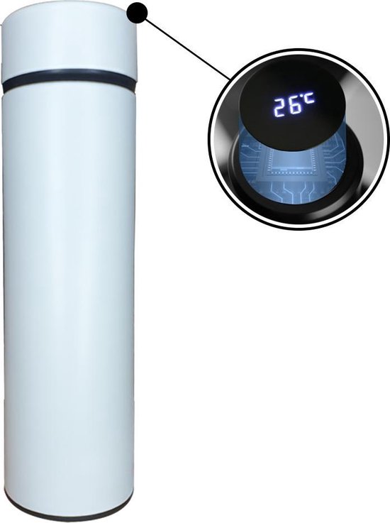 Vacuüm geïsoleerde thermosfles / thermosbeker met LED display - Drink... | bol.com
