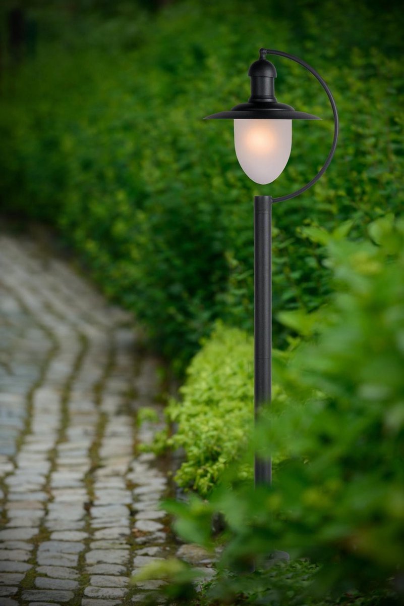 Lucide Aruba - Lantaarnpaal - Ø 25 cm - 1xE27 - IP44 - Zwart