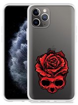 Geschikt voor Apple iPhone 11 Pro Hoesje Red Skull - Designed by Cazy