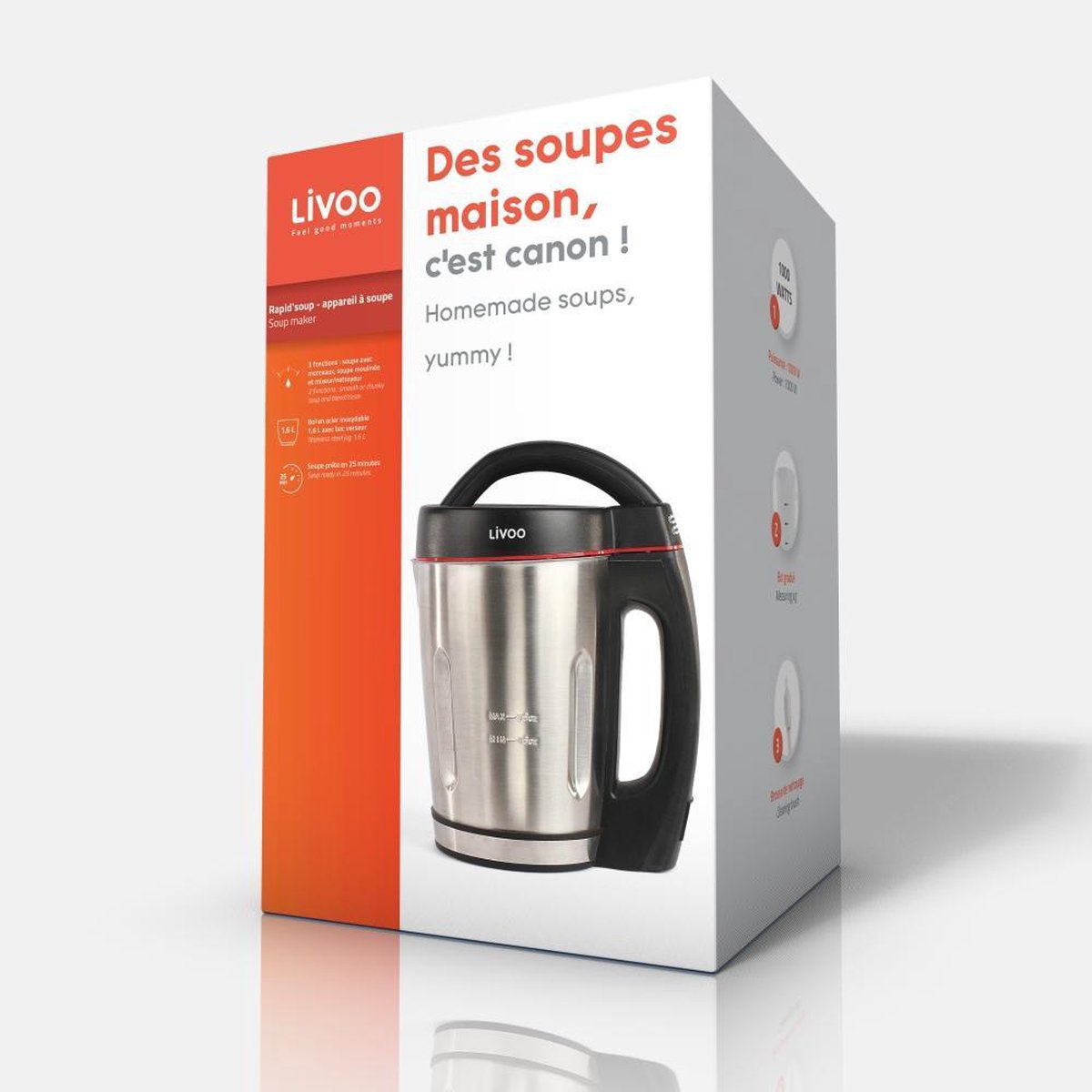 Livoo DOP121 Rapid'soup - Blender appareil à soupe 800 W