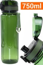 Drinkfles Herbruikbare Waterfles | 750 ml Groen | Vaatwasserbestendig Drinkbus Bidon | King Mungo KMDF012