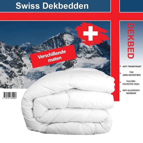 Swiss Dekbed - Tweepersoons Enkel Dekbed - 200x200cm - Hotel kwaliteit