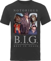 Biggie Smalls Heren Tshirt -S- Collage Zwart