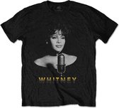 Whitney Houston Heren Tshirt -L- Black & White Photo Zwart