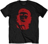Che Guevara Heren Tshirt -2XL- Red On Black Zwart