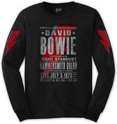 David Bowie Longsleeve shirt -XL- Hammersmith Odeon Zwart