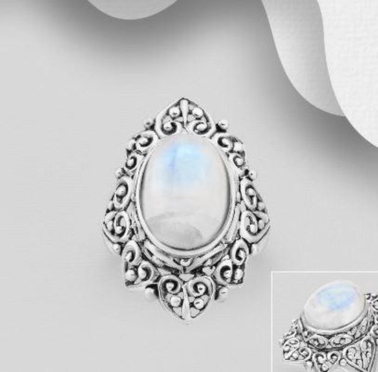 My Unique Style Boho ring Moonstone Flower - zilveren ring met maansteen  edelsteen - ... | bol.com