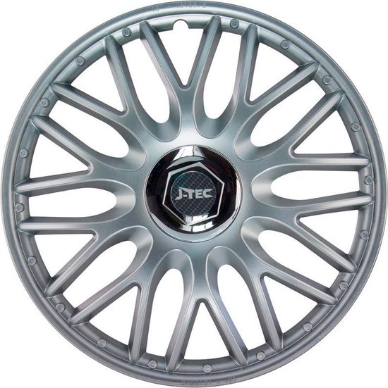 Premium wieldoppen, 16 inch, gebogen in glanzend chroom, compatibel met
