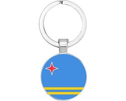 Akyol - Aruba Sleutelhanger - Eiland - Antillen - Vakantie - Leuk kado voor iemand die naar Aruba gaat - 2,5 x 2,5 CM