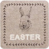 Luxe placemat Pasen van vilt - 30 x 30 cm – beige -  haasje - diner – tafeldecoratie