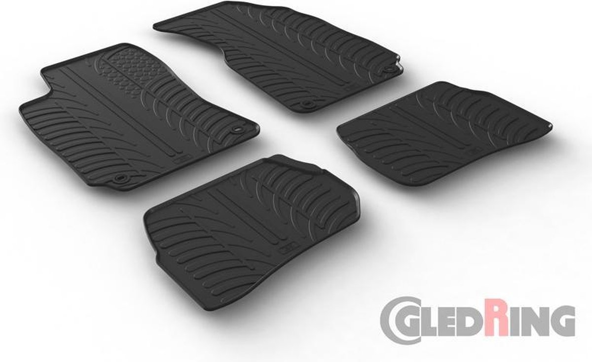 Gledring Rubbermatten passend voor Volkswagen Passat 3B/3BG 1996-2004 (T profiel 4-delig + montageclips)