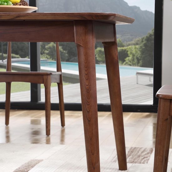 Eettafel voor 4 of 6 - simple modern design - hout - rechthoekig -  donkerbruin 135 x... | bol.com