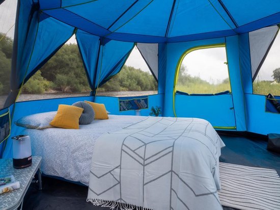 Coleman Octagon 8 - Familietent - 8 Persoons - Blauw/Lime — afbeelding 3