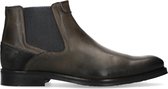 Manfield - Heren - Grijze leren chelsea boots - Maat 43