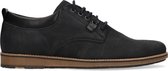 Manfield - Heren - Zwarte casual veterschoenen - Maat 43