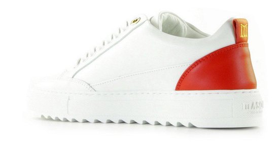 Mason Garments Tia White/Red Herensneakers - Wit Rood Leer - Maat 41 SALE | bol.com