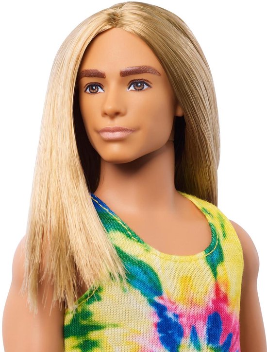 Barbie Ken Fashionistas Pop in tie-and-dyeshirt Lange haren - Barbiepop |  bol.com