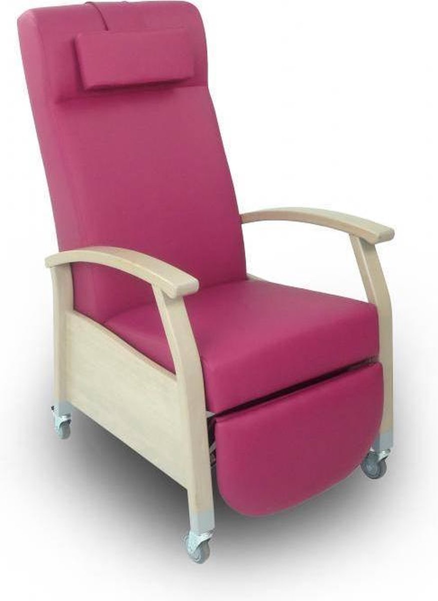 Relaxzetel porto licht hout- Tomette relaxzetel porto licht hout vinyl+wielen+handvat