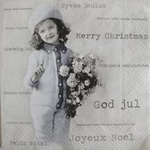 Sagen Vintage Design - Servetten - 33 x 33 - lunchservetten "Christmas Girl",