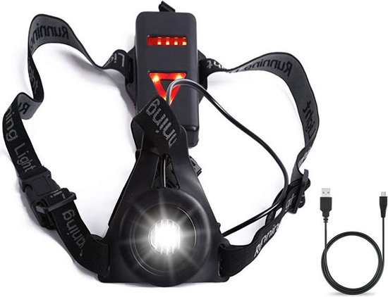 BÖR® - LED hardlopen fietsen wit voor / rood achter / oplaadbaar / zeer hoge lichtsterkte / run running lights verlichting / wandelen / wandelen met hond - WP Goods
