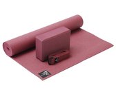 Yoga-Set Kick-It (Yoga mat + yoga blok + yoga belt) bordeaux Fitnessmat YOGISTAR