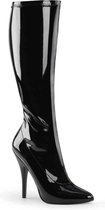 EU 37 = US 7 | SEDUCE-2000 | 5 Plain Stretch Knee Boot, Side Zip