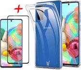 Samsung A71 Hoesje en Samsung A71 Screenprotector - Samsung Galaxy A71 Hoesje Transparant Siliconen Case + Screenprotector Full