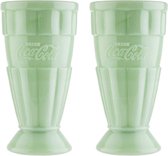 Coca-Cola Jadeite Glass Malt / Milkshake Cup 0,5 Liter, Set of 2, Green