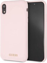 Guess Backcover hoesje Roze - Soft Touch - iPhone XR  - Siliconen rand