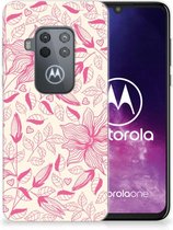 Motorola One Zoom TPU Siliconen Hoesje Pink Flowers