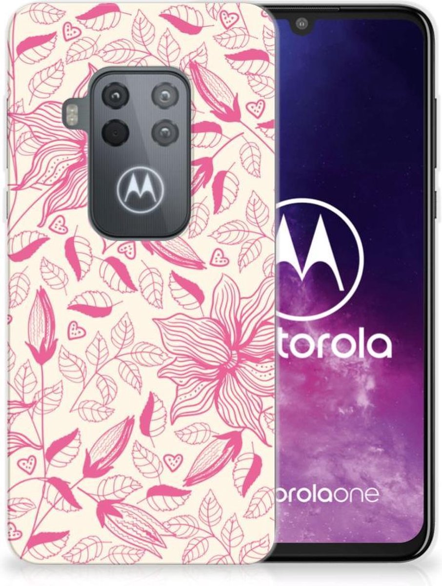 Motorola One Zoom TPU Case Pink Flowers
