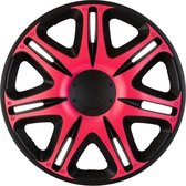 4-Delige J-Tec Wieldoppenset Nascar 15-inch zwart/roze