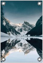 Tuinposter –Bergen met Sneeuw– 40x60cm Foto op Tuinposter (wanddecoratie voor buiten en binnen)