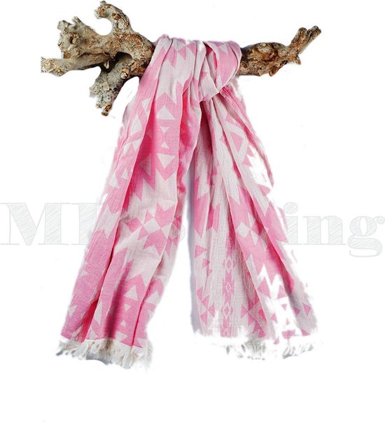 Foto: Hamamdoek strandlaken saunadoek roze kelim pink