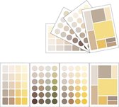 Set van 4 Stickervellen Colors Yellow | 76 Verschillende Pastel Stickers Geel
