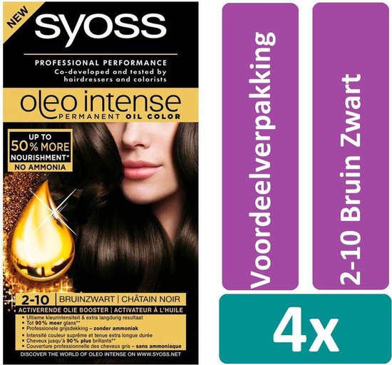 Syoss Oleo Intense 2-10 Bruin Zwart Haarverf 4 stuks Voordeelverpakking |  bol.com