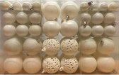 100x Witte kunststof kerstballen 3, 4 en 6 cm - Glans/mat/glitter - Wit - Kerstboom versiering/decoratie