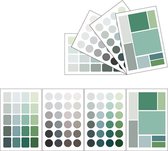 Set van 4 Stickervellen Colors Green | 76 Verschillende Pastel Stickers Groen