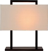 Atmooz - Tafellamp Bhilai - E27 - Slaapkamer / Woonkamer - Sfeerlamp Industrieel - Zwart en witte kap - Hoogte 50cm - Metaal