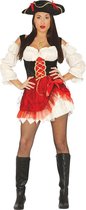 Fiestas Guirca - Volwassenkostuum Red Pirate Women - maat S (36-38) - Carnavalskleding - Carnavals kostuum - carnavalskleding dames - verkleedkleding