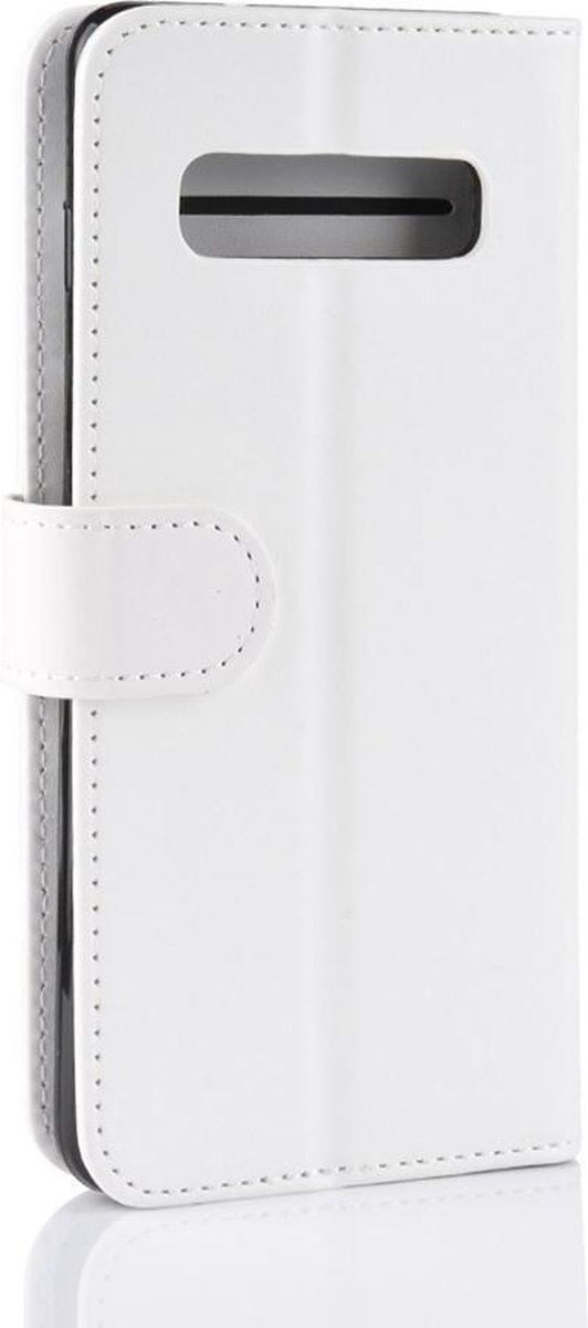 Mobigear Telefoonhoesje geschikt voor Samsung Galaxy S10 Hoesje | Mobigear Wallet Bookcase Portemonnee | Pasjeshouder voor 3 Pasjes | Telefoonhoesje voor Pinpas / OV Kaart / Rijbewijs - Wit