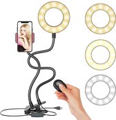Ringlamp met Smartphone houder - Beauty lamp - Fotostudio - MET AFSTANDBEDIENING - Make up light