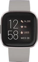 Fitbit Versa 2 - Smartwatch - Steengrijs - Maat: 39 - Formaat horlogekast: 39x39 - Scherm afmetingen: 1.396