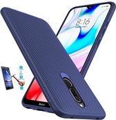 Xiaomi Redmi 8 Tpu Blauw Cover Case Hoesje - 1 x Tempered Glass Screenprotector