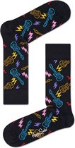 HappySocks Guitarra Sokken | GUI01-9000 | Zwart | Maat 36-40