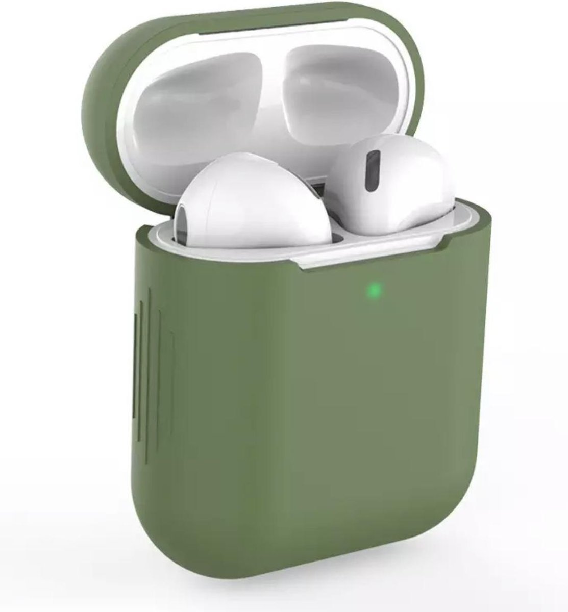 Bescherm Hoes Cover Case geschikt geschikt voor Apple AirPods (Siliconen) - Donkergroen